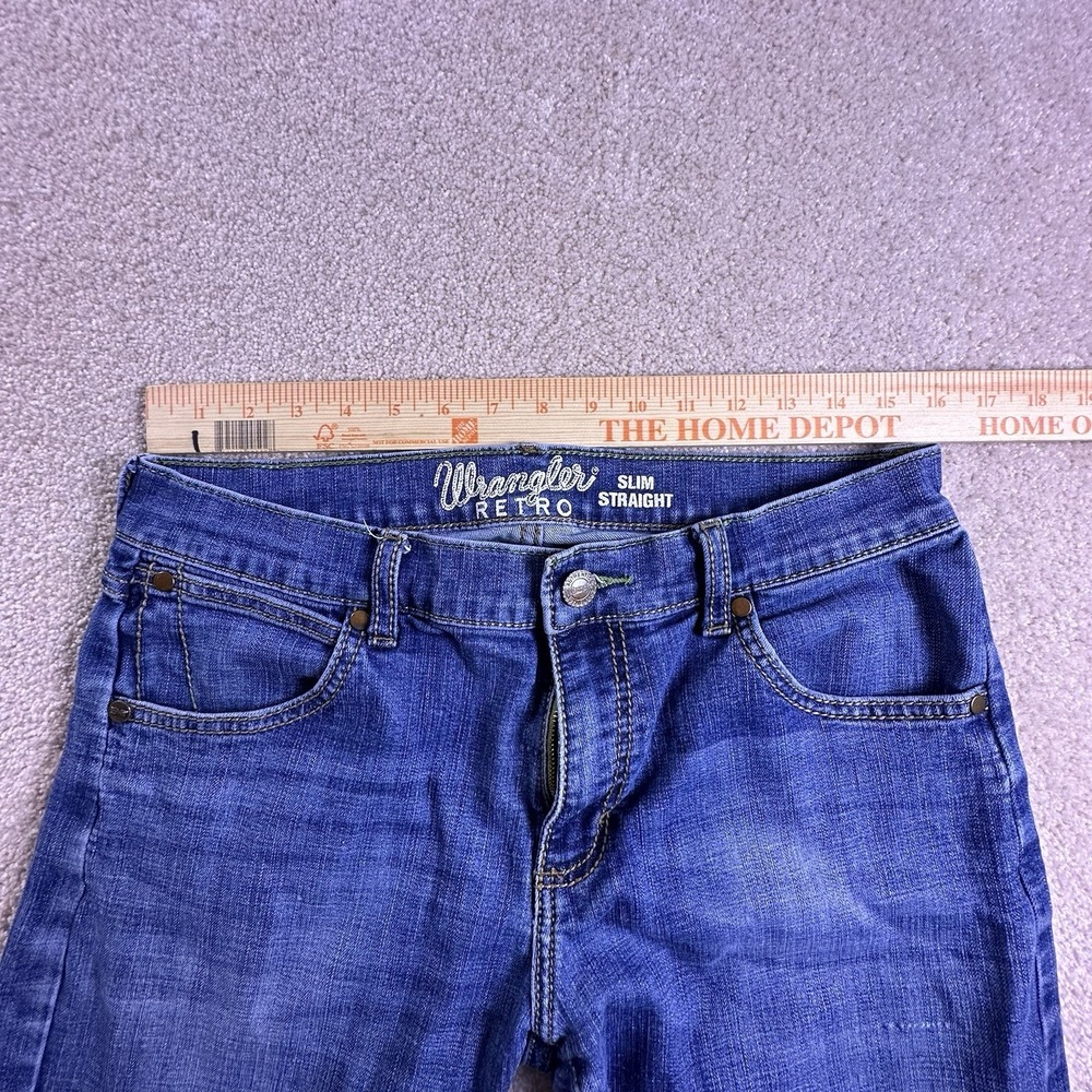 Wrangler Retro Jeans Mens 32x36 *32x33* Blue Slim Straight - Picture 7 of 11